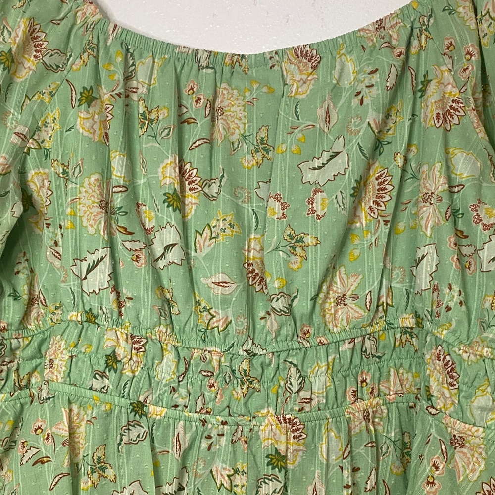 Torrid Mint Floral Peplum Blouse Size 2X - Picture 11 of 15